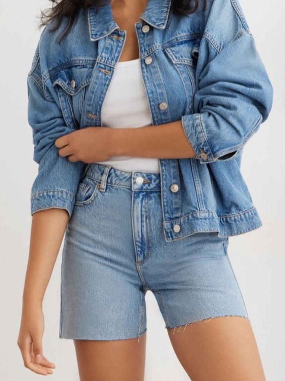 Dynamite GABI Medium Blue Denim Jean Shorts